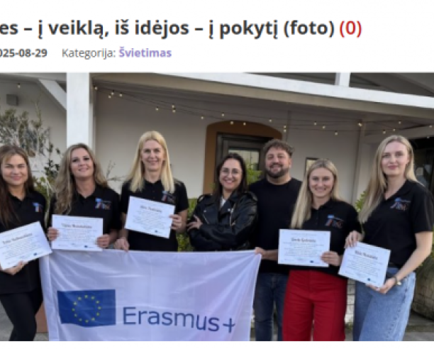 Erasmus + mobilumo projektas Nr. 2024-1-LT01-KA121-VET-000200759